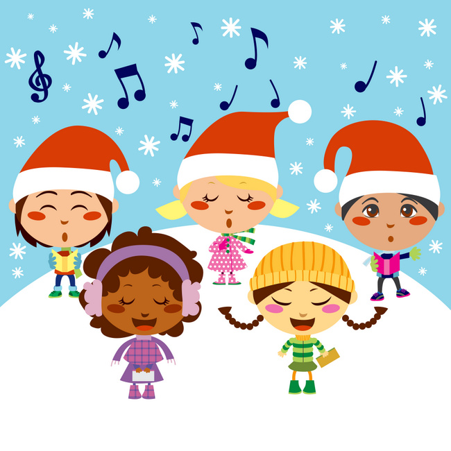 illustration of children singing carols