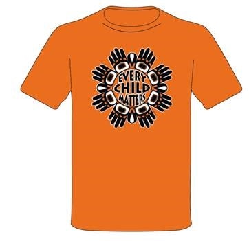 orange shirt with every child matters slogan and design