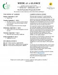 Parent Week at a Glance - Week of Sept 4-8 Parent Week at a Glance - Week of Sept 4-8