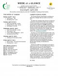Parent Week at a Glance - Week of April 9-13 Parent Week at a Glance - Week of April 9-13